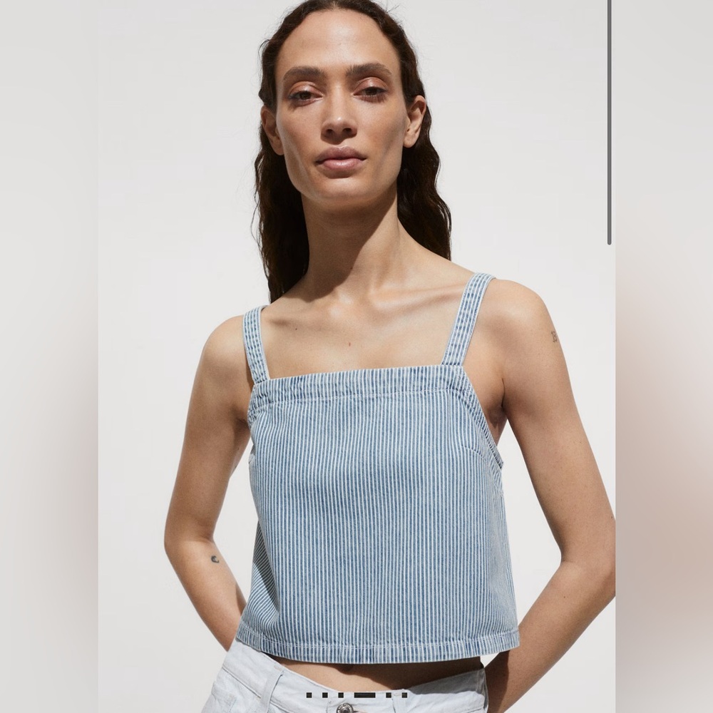 Mango Denim Crop Top